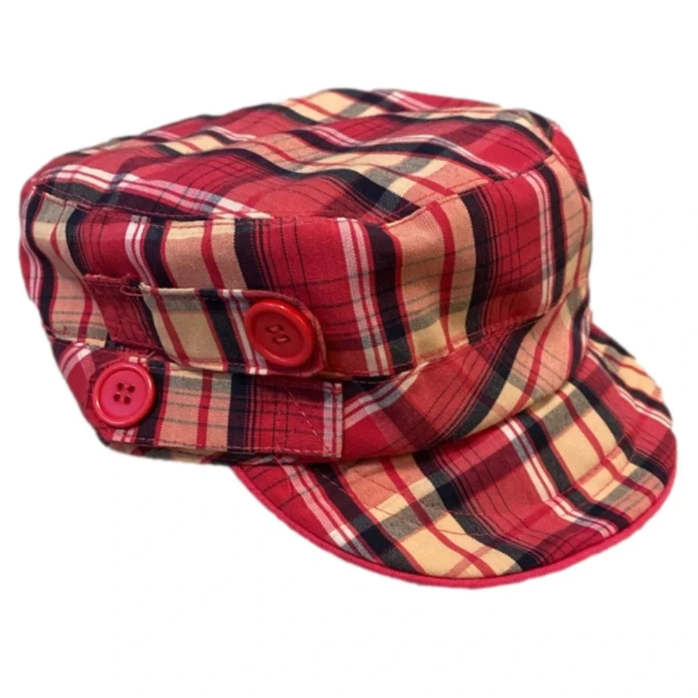 Girls Pink Plaid Hat